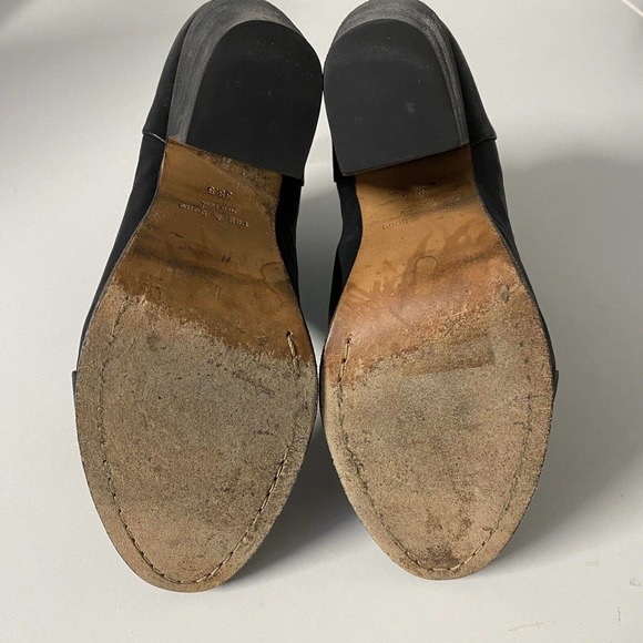 Rag&Bone Newbury Ankle Bootie Boot Heel Back Zip Black Leather Round Toe… - Picture 8 of 10